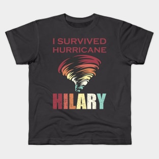 I Survived hurricane Hilary Kids T-Shirt